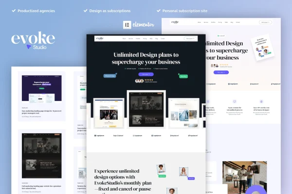 EvokeStudio creative digital agency Elementor template kit preview