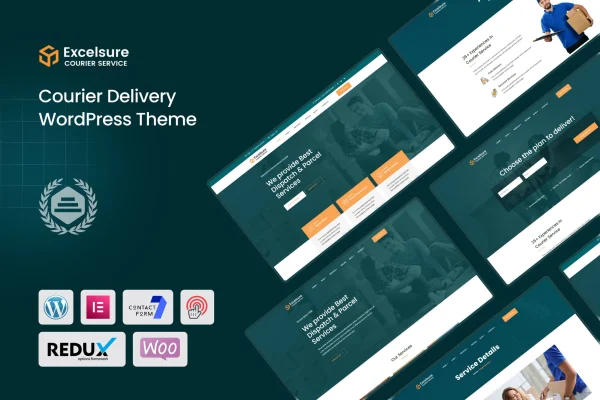 Excelsure courier delivery WordPress theme preview