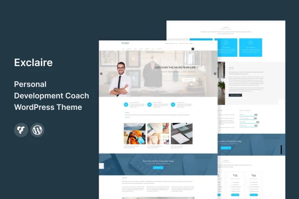 Exclaire personal development coach WordPress theme preview