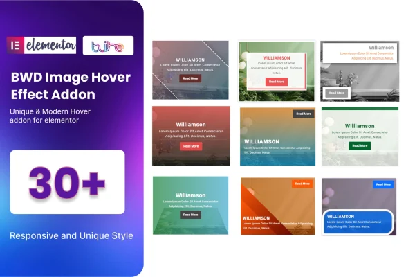 Exclusive Image Hover Effect plugin banner for Elementor