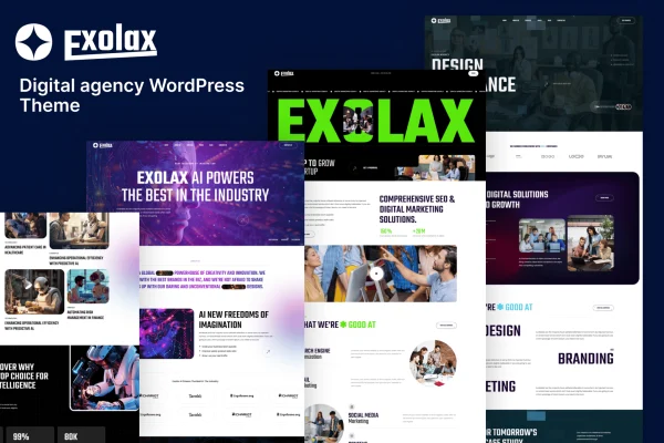 Exolax creative digital agency WordPress theme preview