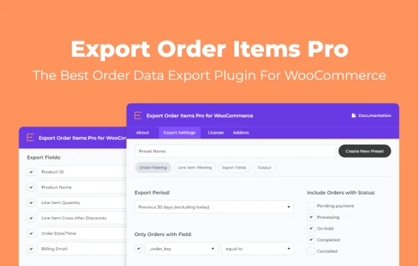 Export Order Items Pro WooCommerce order export plugin banner