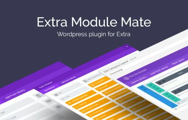 Extra Module Mate plugin banner for the Extra theme Category Builder