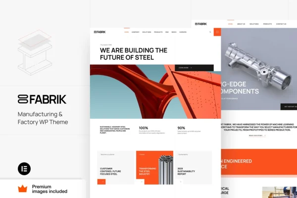 Fabrik Theme manufacturing and factory WordPress theme preview