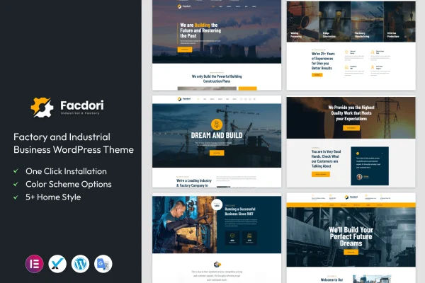Facdori factory and industrial WordPress theme preview