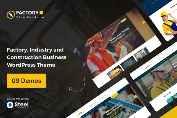Factory Plus Theme oil and gas industry WordPress theme preview