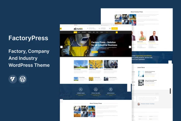 FactoryPress factory and industry WordPress theme preview