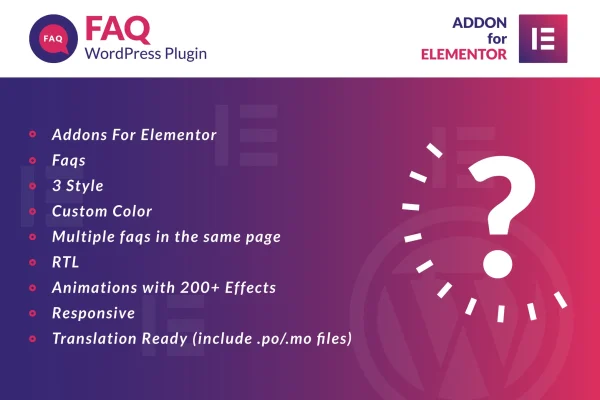 Faq for Elementor plugin banner