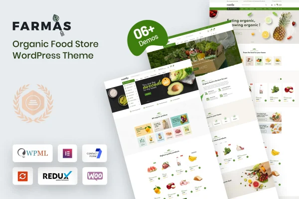 Farmas organic food store WordPress theme preview