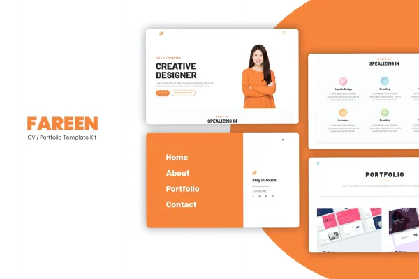 Farren CV and resume Elementor template kit preview