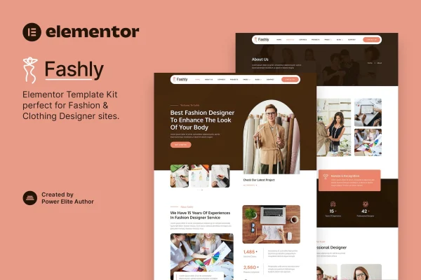 Fashly fashion and clothing Elementor template kit preview