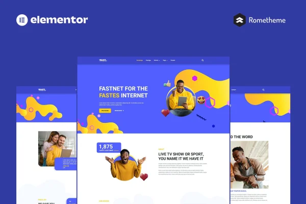 Fastnet broadband and internet Elementor template kit cover image