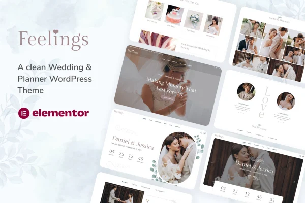 Feelings wedding and planner WordPress theme preview