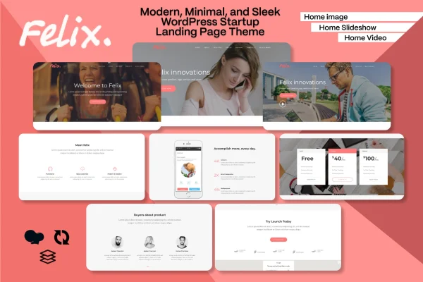 Felix. one-page WordPress theme for app landing pages cover image