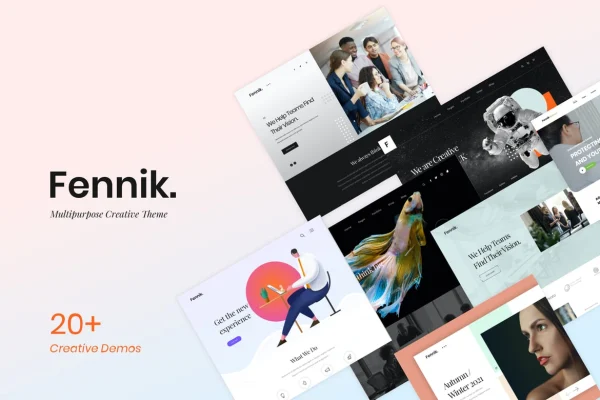 Fennik multipurpose creative WordPress theme preview