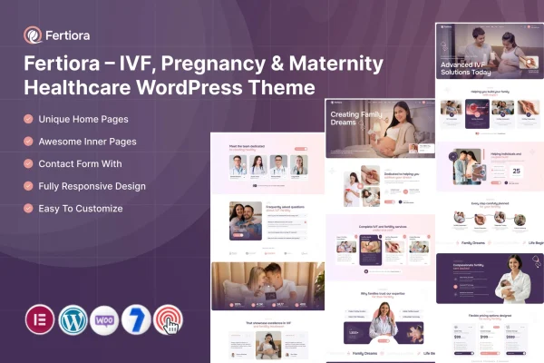 Fertiora IVF pregnancy and maternity WordPress theme preview