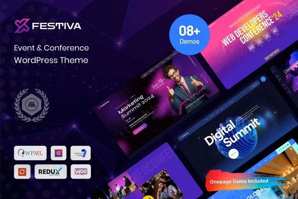 Festiva event and conference WordPress theme preview