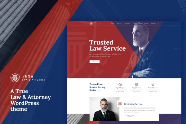 Fexa lawyer and attorney WordPress theme preview