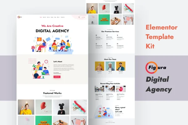 Figura creative agency Elementor template kit cover image