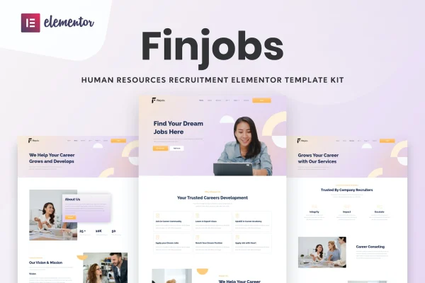 Finjobs Human Resource Elementor Template Kit cover image