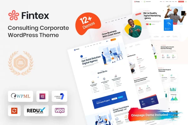 Fintex consulting and corporate WordPress theme preview