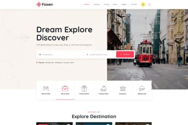 Fioxen directory listing WordPress theme preview