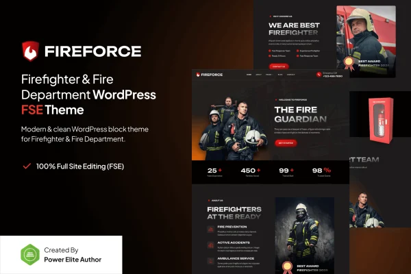Fireforce firefighter department WordPress theme preview