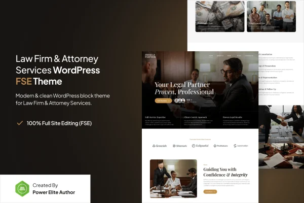 Firmly lawyer and attorney WordPress theme preview