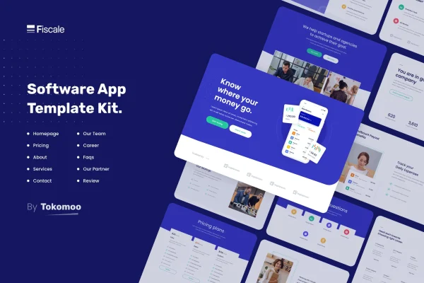 Fiscale business and finance startup Elementor template kit preview
