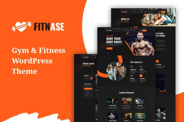 Fitnase gym and fitness WordPress theme preview