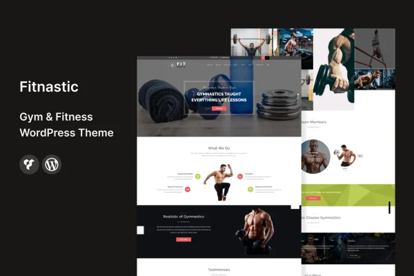 Fitnastic gym and fitness WordPress theme preview