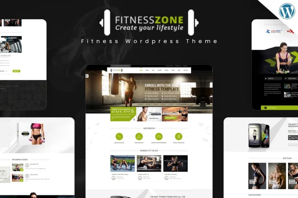 Fitness Zone Theme WordPress theme preview for gyms and fitness studios