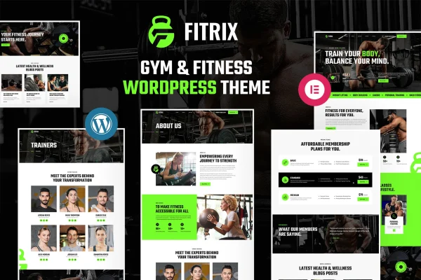 Fitrix gym and fitness WordPress theme preview