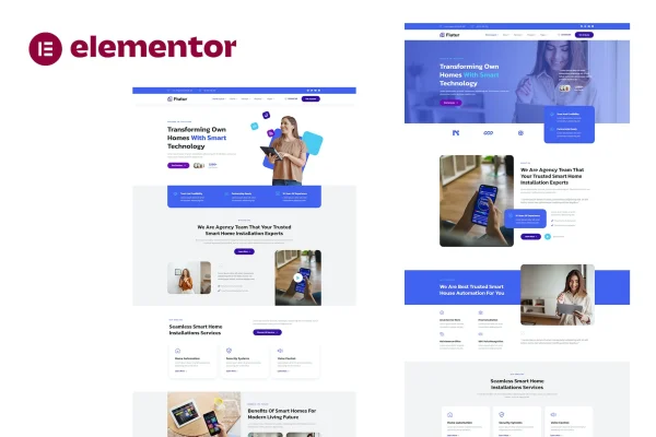 Fiutur smart home automation Elementor template kit preview