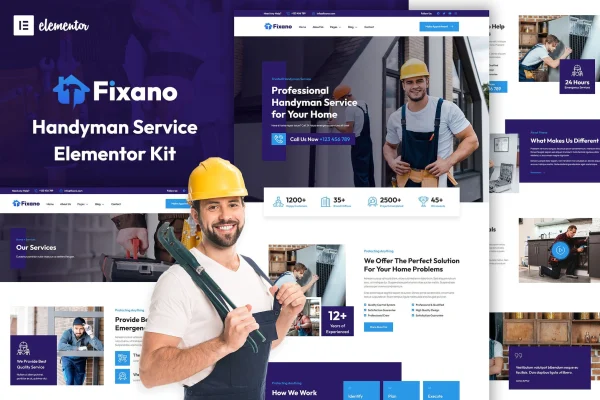 Fixano handyman services Elementor template kit cover image