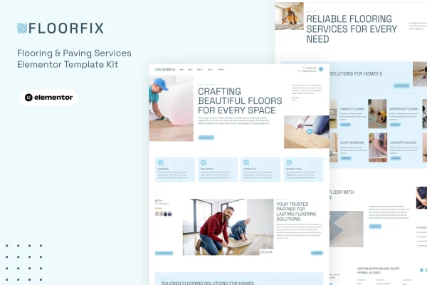 Floorfix paving and flooring Elementor template kit preview