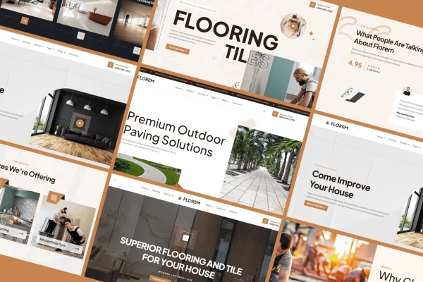 Florem tiling and flooring WordPress theme preview