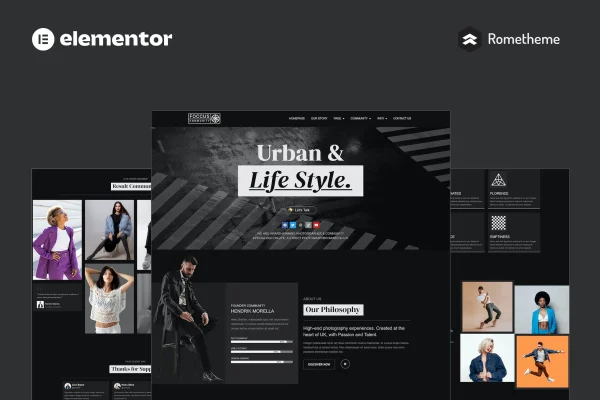 FOCCUS photography community Elementor Pro template kit cover image