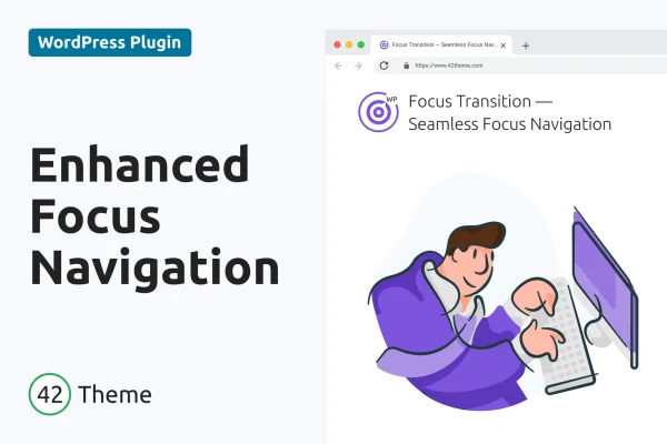Focus Transition plugin banner showing an animated focus outline