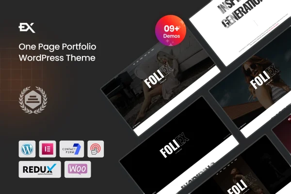 Foliex one page portfolio WordPress theme preview