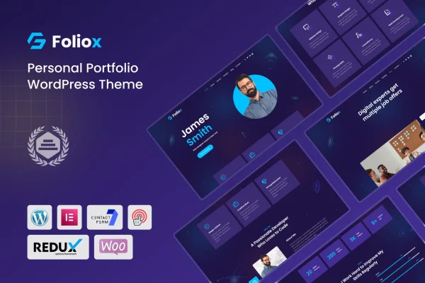 Foliox personal portfolio WordPress theme preview