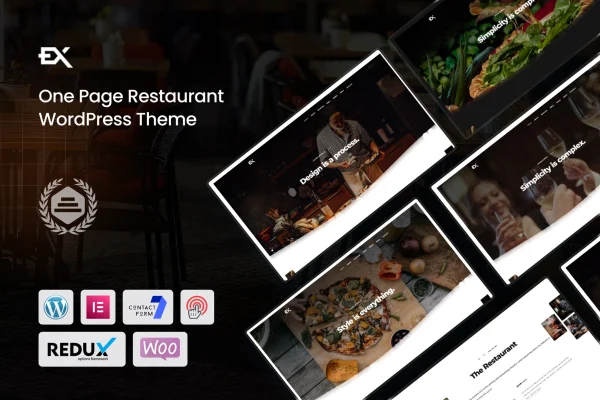 Foodex one page restaurant WordPress theme preview