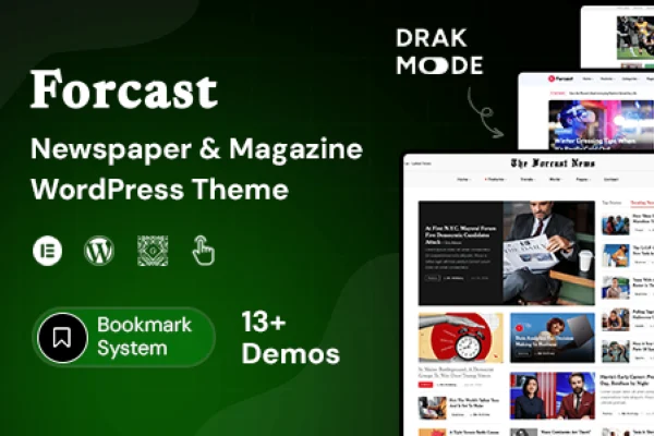 Forcast newspaper and magazine WordPress theme preview
