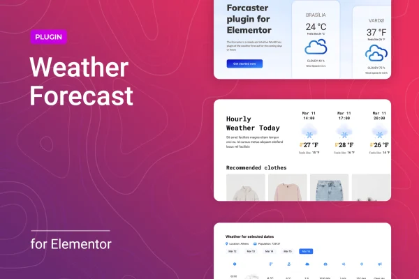Forcaster for Elementor weather forecast plugin banner