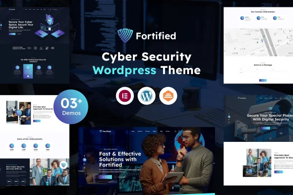 Fortified IT and cyber security WordPress theme preview