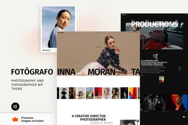 Fotógrafo photography and videography WordPress theme preview