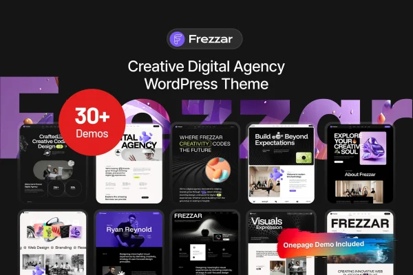 Frezzar creative digital agency WordPress theme preview