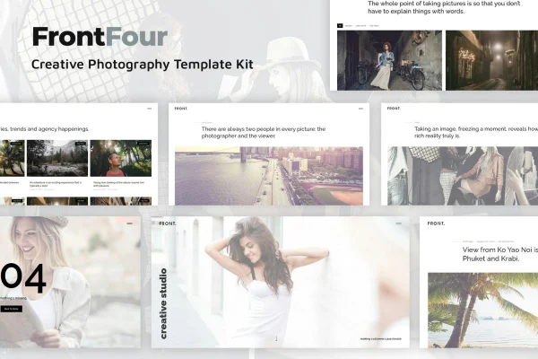 FrontFour creative photography Elementor template kit cover image