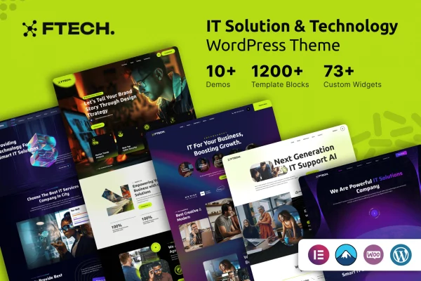 Ftech IT solution and technology WordPress theme preview