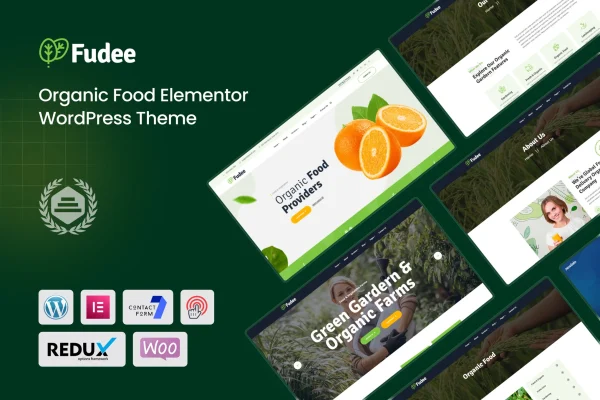 Fudee organic food Elementor WordPress theme preview